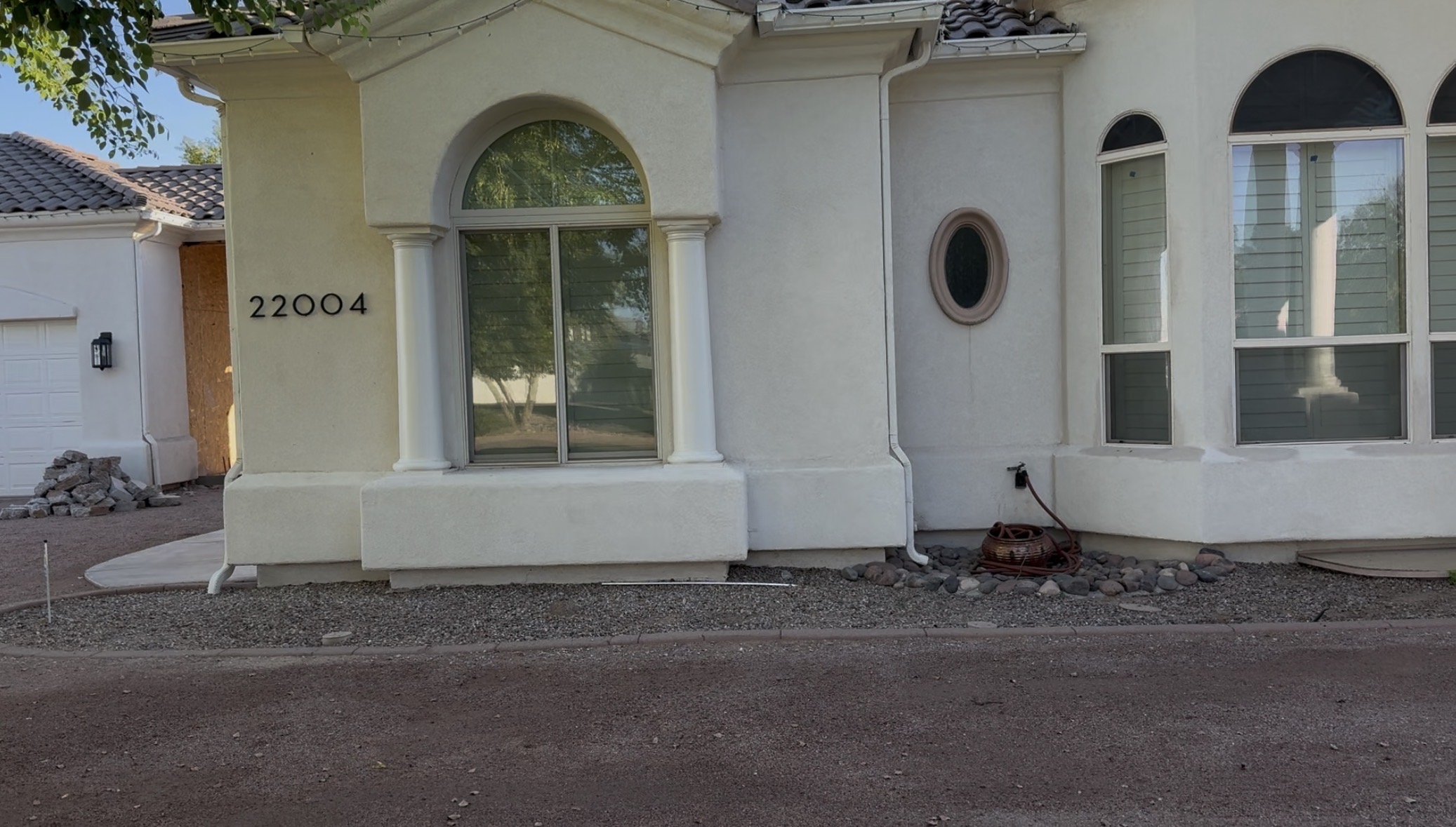 Front entry along walkway
