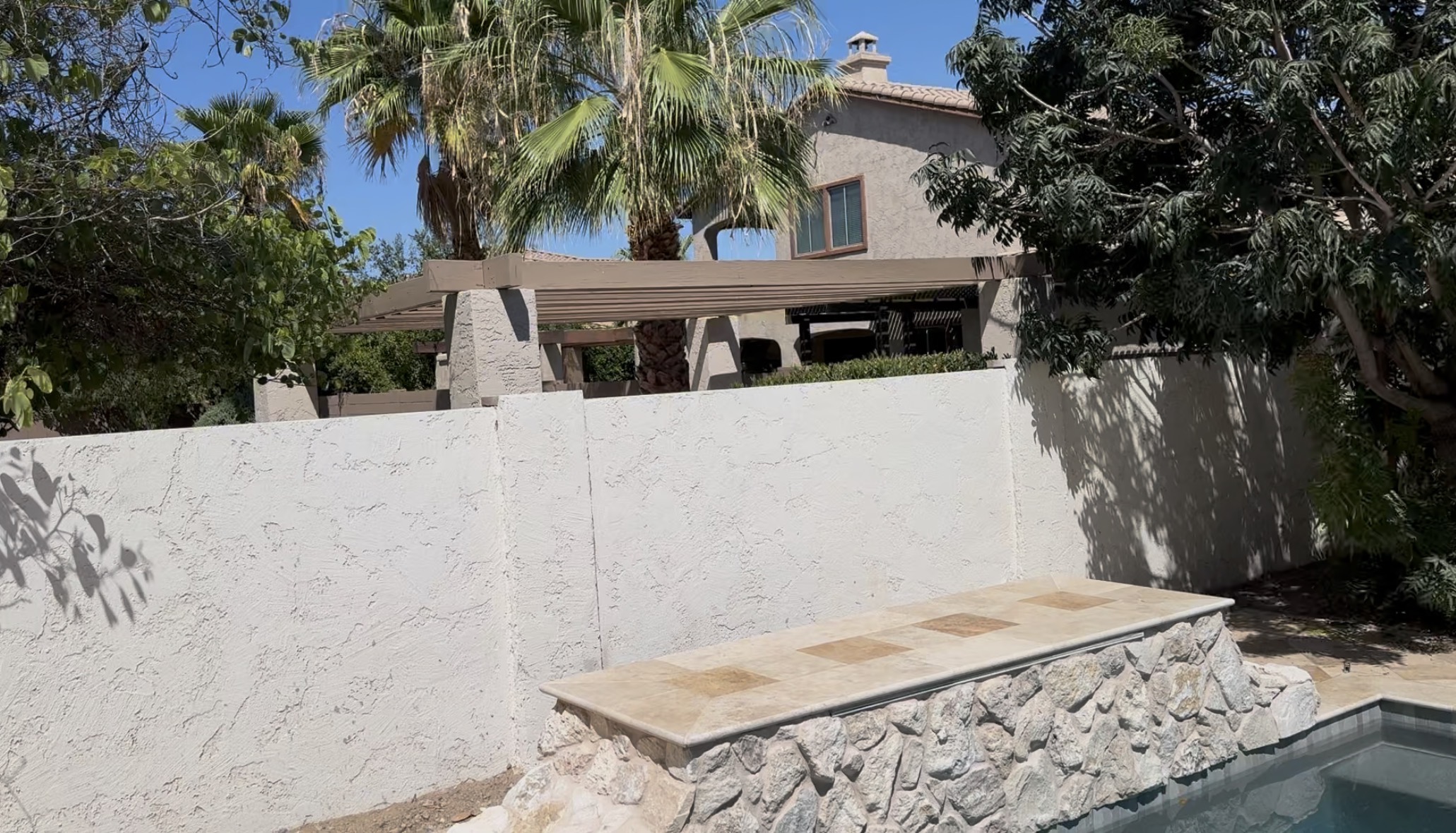 Pool area, east-facing wall